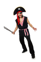 Man pirate isolated on the white background