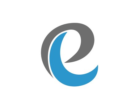 E decorative letter logo