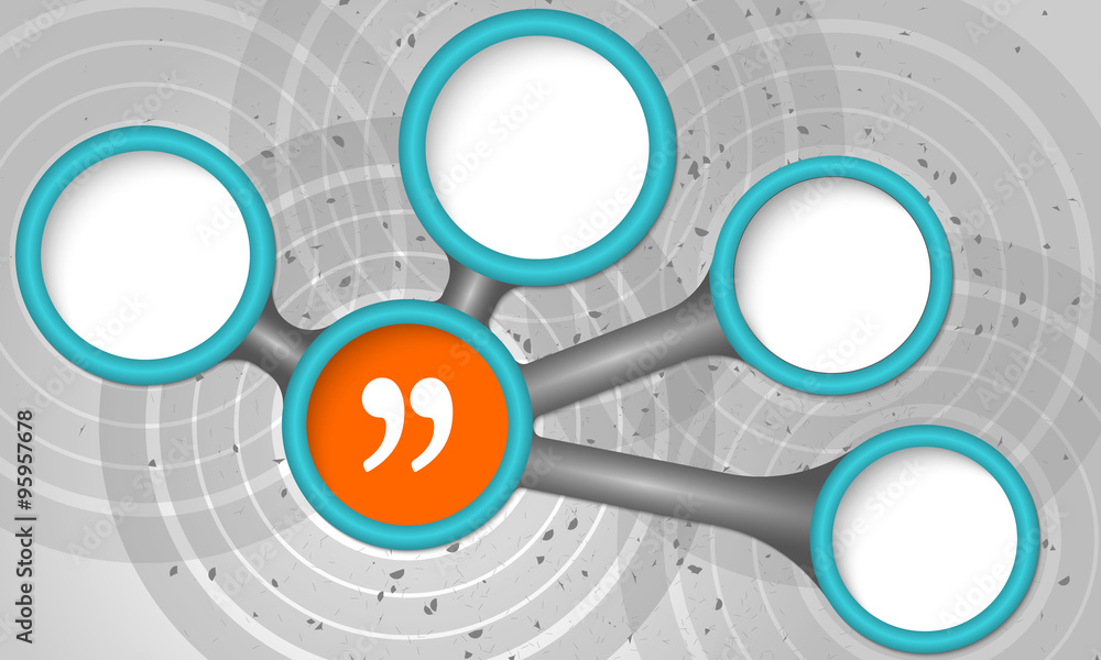 Poster Vector circular text boxes for your text and quotation mark
