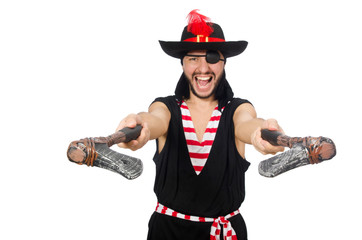 Man pirate isolated on the white background