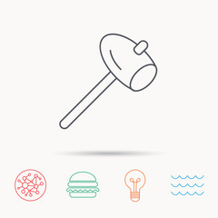 Hammer icon. Repair or fix sign.