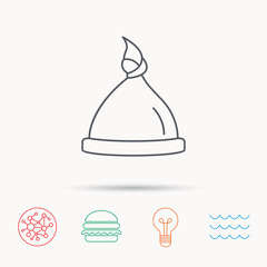 Fototapeta premium Baby hat icon. Newborn cap sign.