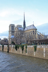 Obraz premium PARIS, FRANCE - DECEMBER 17, 2011: The southern facade of Notre-Dame de Paris