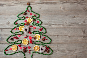 Christmas wooden background