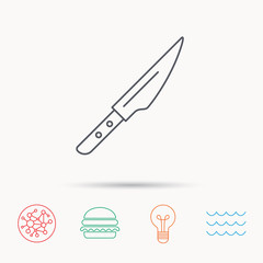 Kitchen knife icon. Chef tool sign.