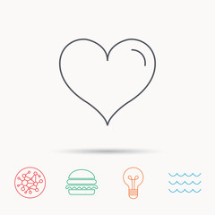 Love heart icon. Life sign.