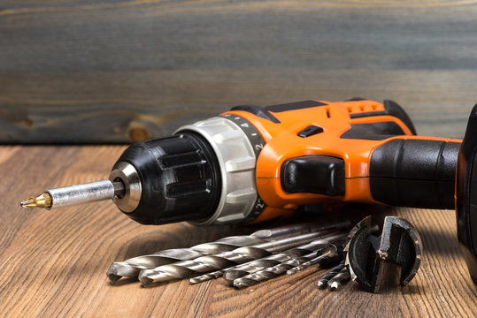 battery powered drill and drill bits