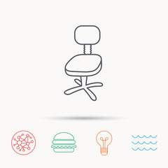 Office chair icon. Business armchair sign.