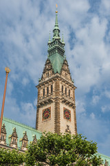 Hamburg's Rathaus in the center of city, Hamburg, summer time