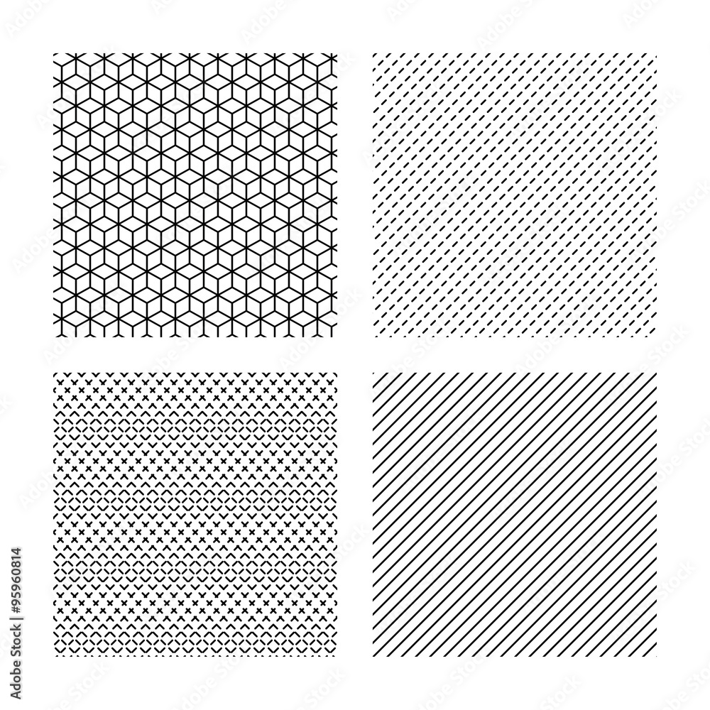 Poster cubes, dashed diagonal lines seamless textures.