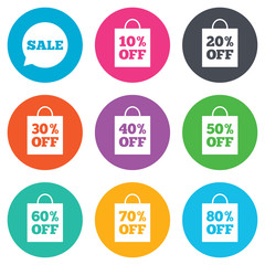 Sale discounts icons. Special offer signs.
