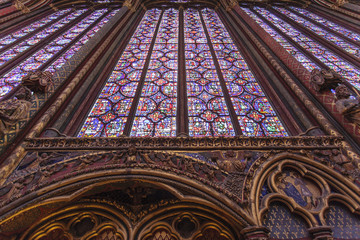 Interior of the Sainte Chapelle,  Paris, France