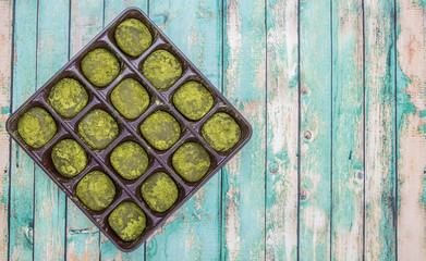 Japanese confection glutinous rice cake with sweet filling locally known as daifuku