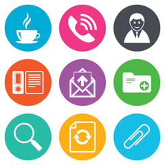 Office, documents and business icons.