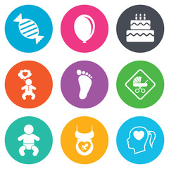 Pregnancy, maternity and baby care icons.