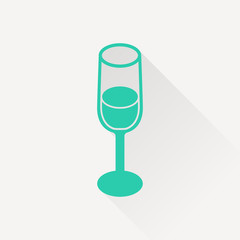 glass of wine isometric 3d icon