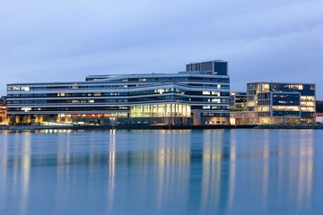 Aarhus harbor at the blue hour, Denmark 