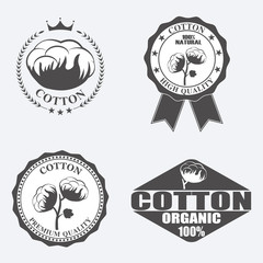  Cotton labels, stickers and emblems.