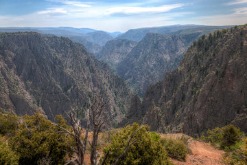 Fototapeta premium CO-Black Canyon of the Gunnison National Park-This photo was captured while peering down into the narrow canyon at the Gunnison River, 2000 feet below.
