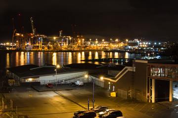 Vancouver port at the night time