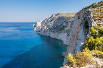 Cliff coast on Zakynthos Island