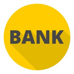 Bank icon with long shadow