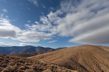 CA-Death Valley National Park- Aguereberry Point, there is spectacular desert scenery and magnicent mountains in the background.