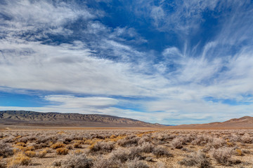 CA-Death Valley National Park-on the way to Aguereberry Point, there is spectacular desert scenery and magnicent mountains in the background.