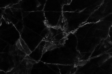 Black marble patterned texture background, abstract natural marble black and white for design.