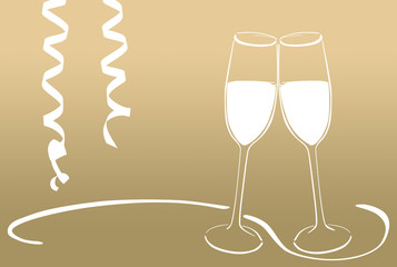 Sektgläser - anstoßen / Silvester / Neujahr / feiern