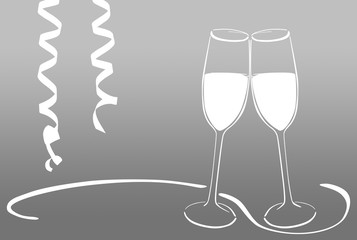 Sektgläser - anstoßen / Silvester / Neujahr / feiern