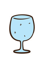 hand drawn wine glass cartoon