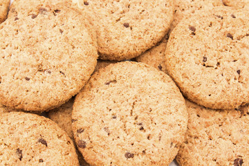 Cookies made of whole wheat with dark chocolate