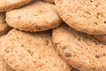 Cookies made of whole wheat with dark chocolate