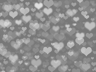 Abstract grey background with hearts