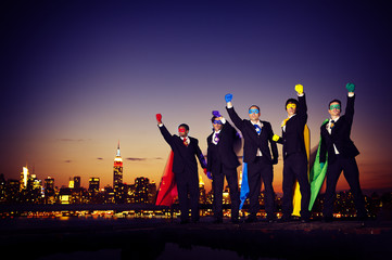 Superheroes Businessmen Pride Team Rescue Concept