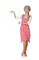 Woman cook isolated on the white background