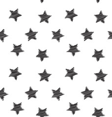 Seamless hand drawing star pattern