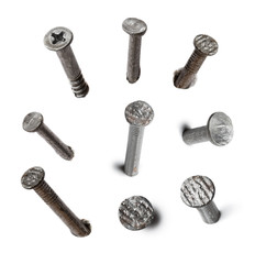 metal nails set isolated on white