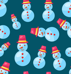 Seamless Christmas pattern snowman