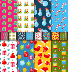 Materiał do szycia Collection Seamless Textures for Winter Holidays