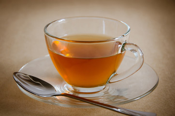Glass Cup of Hot Tea for Tea Break.