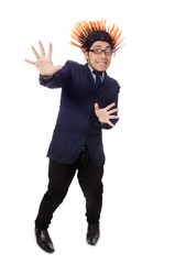 Funny man with mohawk hairstyle