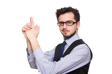 Young businessman isolated on white