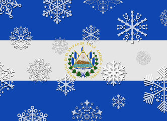el salvador flag with snowflakes