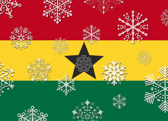 ghana flag with snowflakes