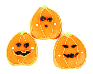 Creative cookies for Halloween party isolated on white background