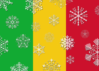 mali flag with snowflakes