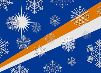 marshall islands flag with snowflakes