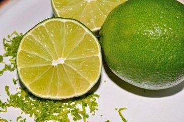 Lime with aromatic citrus lime zest